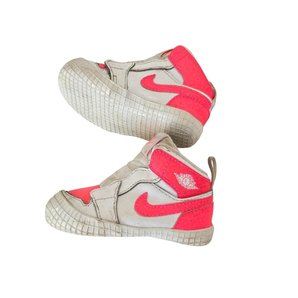 Rare vintage nike Air Jordan 1 Crib Toddler Baby High‎ Top Shoes White Pink